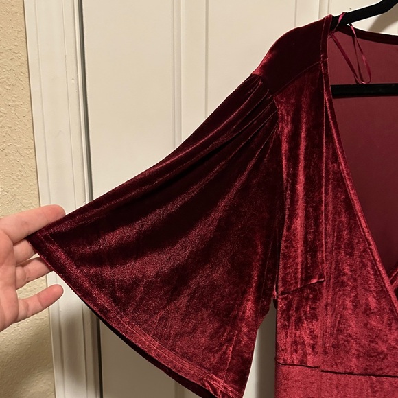 Baltic Born Velvet Maxi Dress in Deep Red - Picture 3 of 7